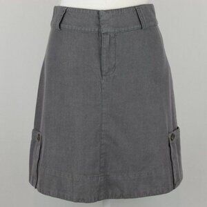 Merrell Women's Size 2 Gray Linen Blend Woven Cargo A-Line Mini Skirt